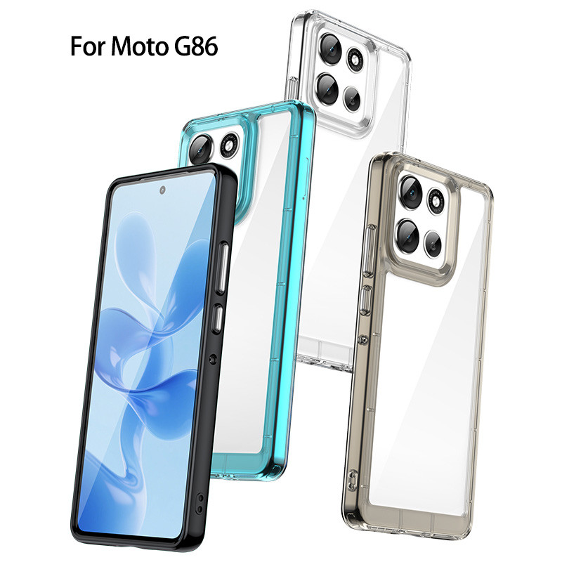 สีโปร่งใสสําหรับ Motorola Moto G56 G86 G15 Power G75 G05 G45 G55 G35 G85 5G เคสโทรศัพท์ฝาหลัง