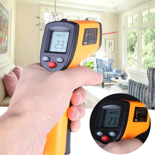 GM320 เครื่องวัดอุณหภูมิอินฟราเรด จอ Lcd อุตสาหกรรม ไม่สัมผัส วัดอุณหภูมิครัวอาหารน้ำมันอุณหภูมิ