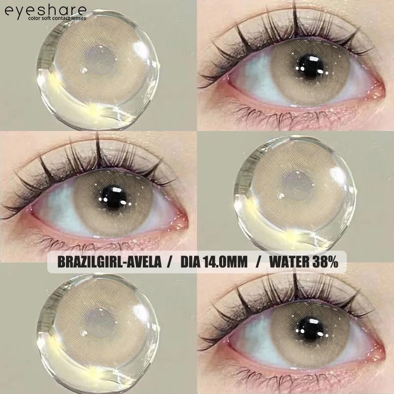 Eyeshare Brazilgirl Series Brown/Gray คอนแทคเลนส์ ขนาดมินิ🌈(Wink) สีชัดสุดๆใส่สวยสบายตาลายฮิต สุดฮิต ขายดี1คู่- 14.0mm