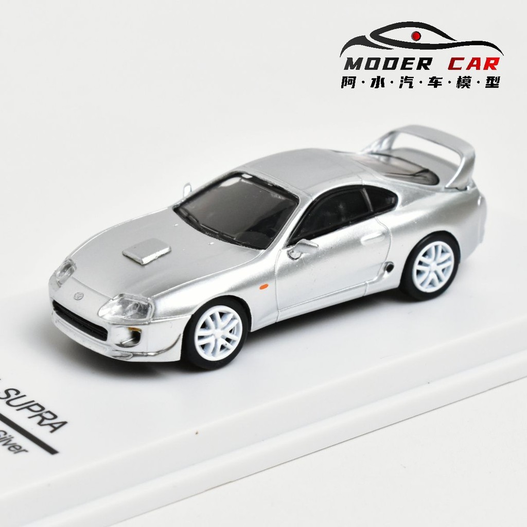 BBS 1: 64 Toyota Toyota Supra A80 Supra JZA80 โมเดลรถโลหะผสมสีเงิน
