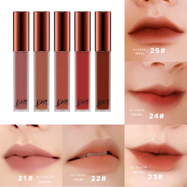 ลิปสติก ลิปกลอส ลิป 4u2 BBIA Velvet Matte Lip Glaze 25 Velvet Lip Gloss ลิปสติก 45 ฤดูใบไม้ร่วงฤดูหนาว Long-Lasting Non-Stick Cup V21 Ningning สไตล์เดียวกัน