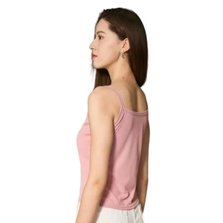 (S-3XL)เสื้อกล้ามสายเดี่ยว ทรงครอป มีซับในทรงบราเซ็ต ใส่ได้ทุกลุค เสื้อกล้ามลำลอง เบสิก สีพื้นสำหรับสตรี นุ่มและใส่สบาย