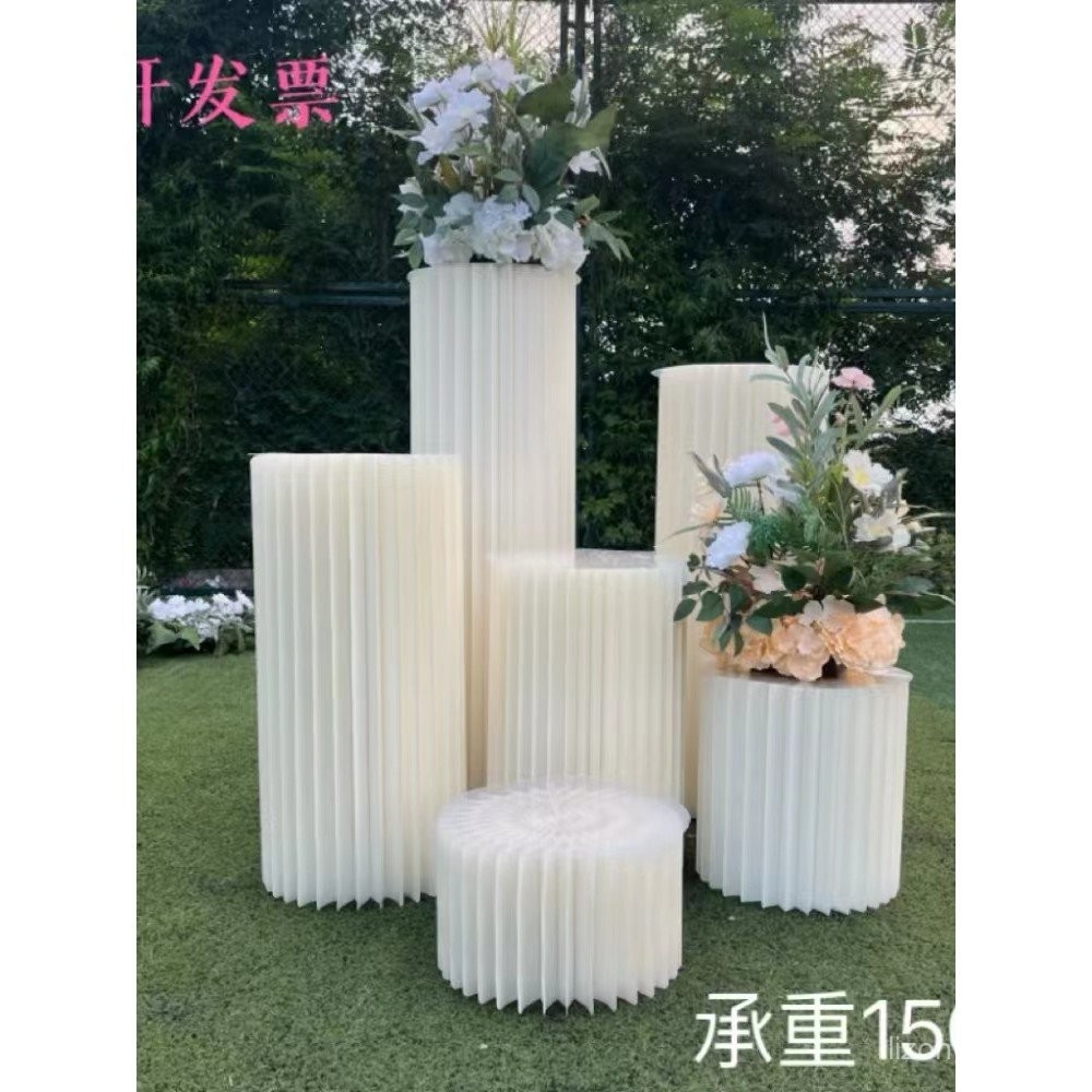 พับ Luyin สไตล์ใหม่วันเกิดหน้าต่างห้างสรรพสินค้า Origami ขนม Taidao คอลัมน์โรมันตกแต่งปาร์ตี้ทรงกระบ