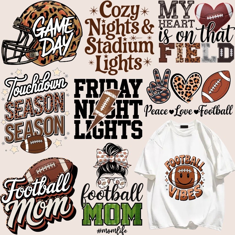 สติกเกอร์ปั๊มร้อนฟุตบอล DIY สติกเกอร์สำหรับซักและตกแต่งผ้า