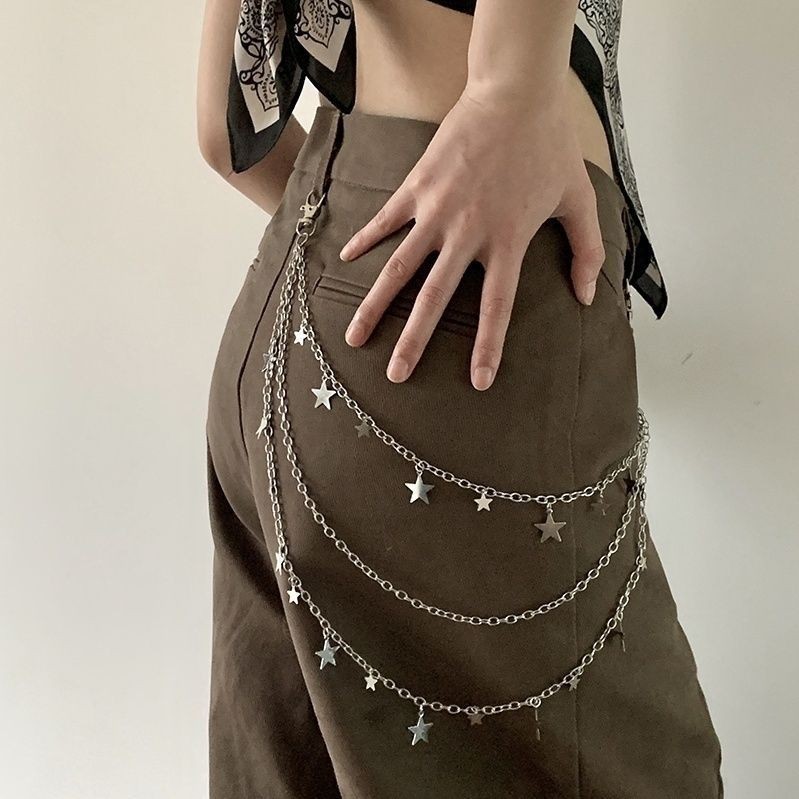 时尚美装长款时尚朋克风星星项链百搭个性y2k甜酷辣妹小众腰带腰链装饰链Fashionable and beautiful clothing
