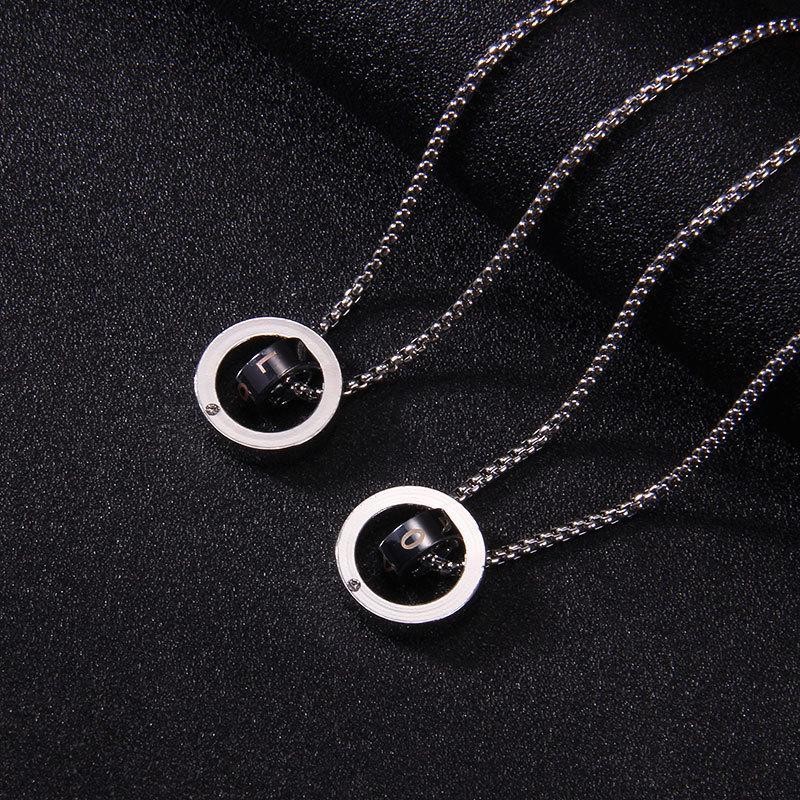 แหวนและสร้อยคอแบบจดหมายรัก ออกแบบแฟชั่น สไตล์เกาหลีและญี่ปุ่น ขนาด 25.8x24 mm