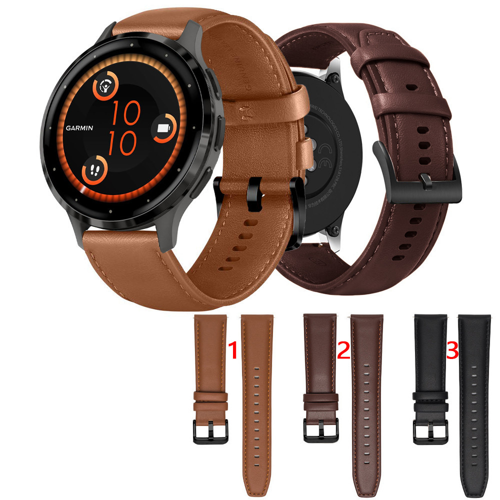สายหนัง 18 มม. สําหรับ Garmin Venu 3s 2s Forerunner 265s 255s Vivomove 3s 4s