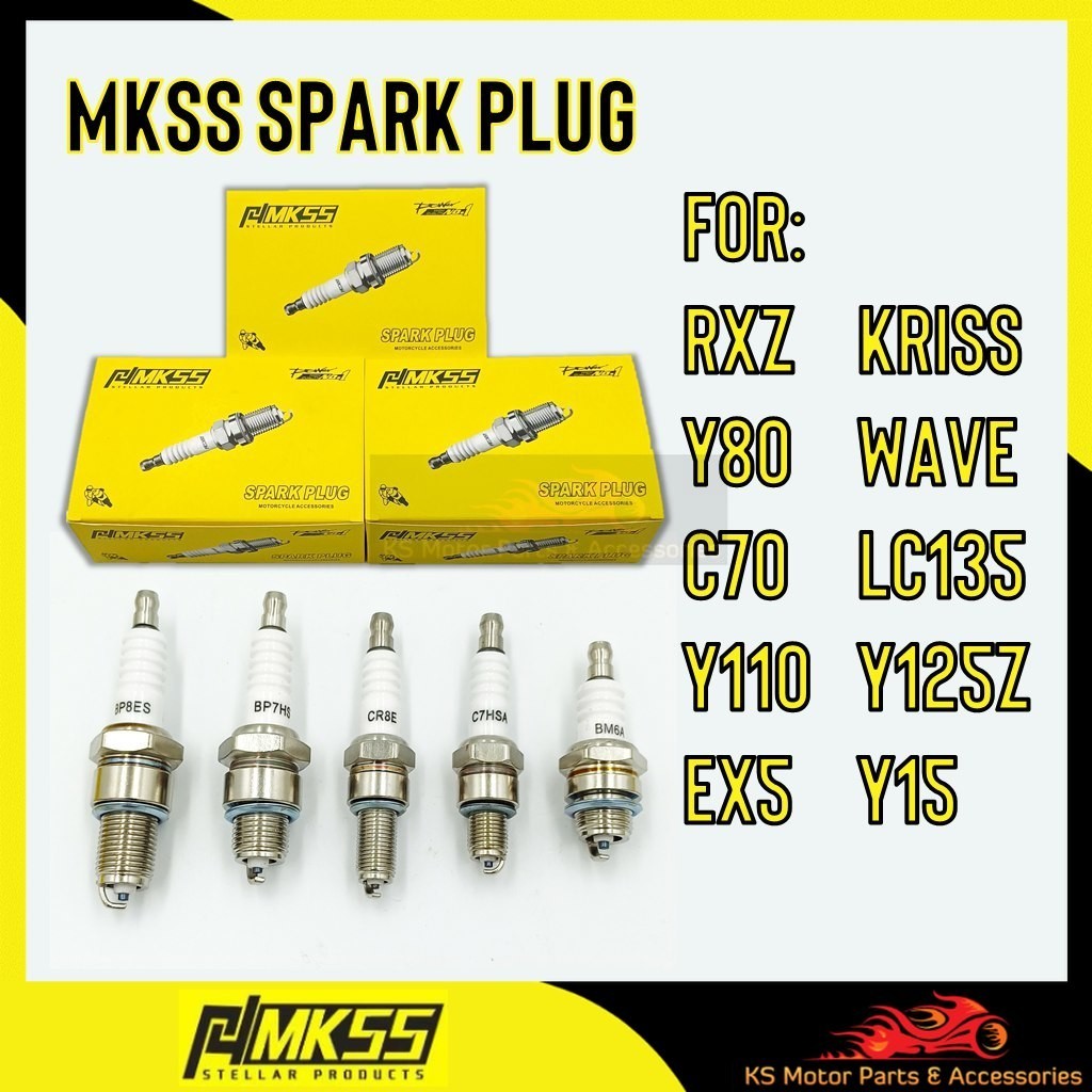 STOCKVGL SPARK PLUG (F5TC/BM6A/A7TC/E6TC/B8TC) PLUG RXZ Y80 C70 Y110 EX5 KRISS WAVE LC135 Y125Z Y15 