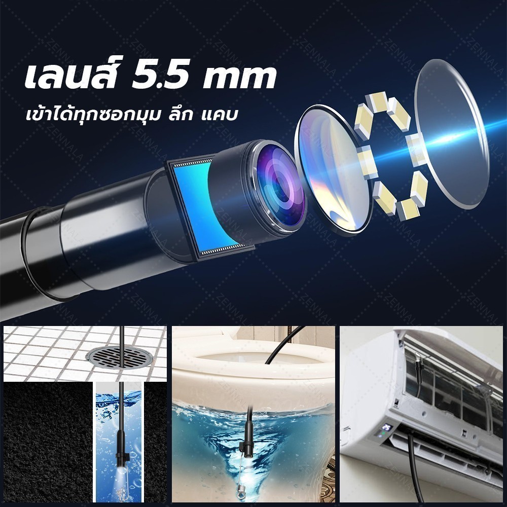 พร้อมส่ง 📦 กล้องงู Full HD 2IN1 TypeC-Lightning 5.5mm สายยาว 3.5m / 5m สายอ่อน สายแข็ง Androids และ iOS ใช้ได้ - รูปที่ 3