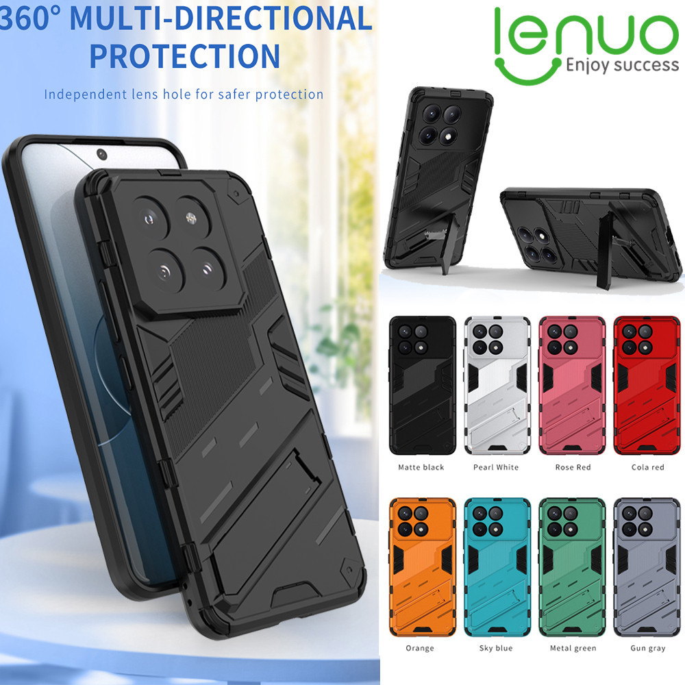 Lenuo พร้อมขาตั้งเคสโทรศัพท์สําหรับ Xiaomi Mi 14T 14 Ultra 13T 13 12T 11T Pro 5G Case ปลอกแม่เหล็กกันกระแทกฝาครอบ Griptok ป้องกัน