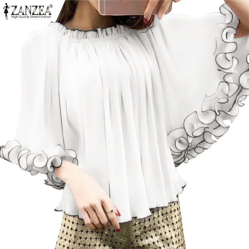 Zanzea Celmia ผู้หญิงแฟชั่น O คอ Solid Dolman แขนเสื้อหลวม