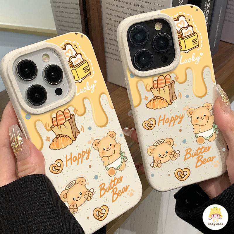 น่ารักการ์ตูนหมีเนยน่ารักTPUนุ่ม เคส IPhone 11 15 13 12 14 Pro Max 7Plus 8Plus 6s 6 7 8 Plus X XR XS MAX SE 2020