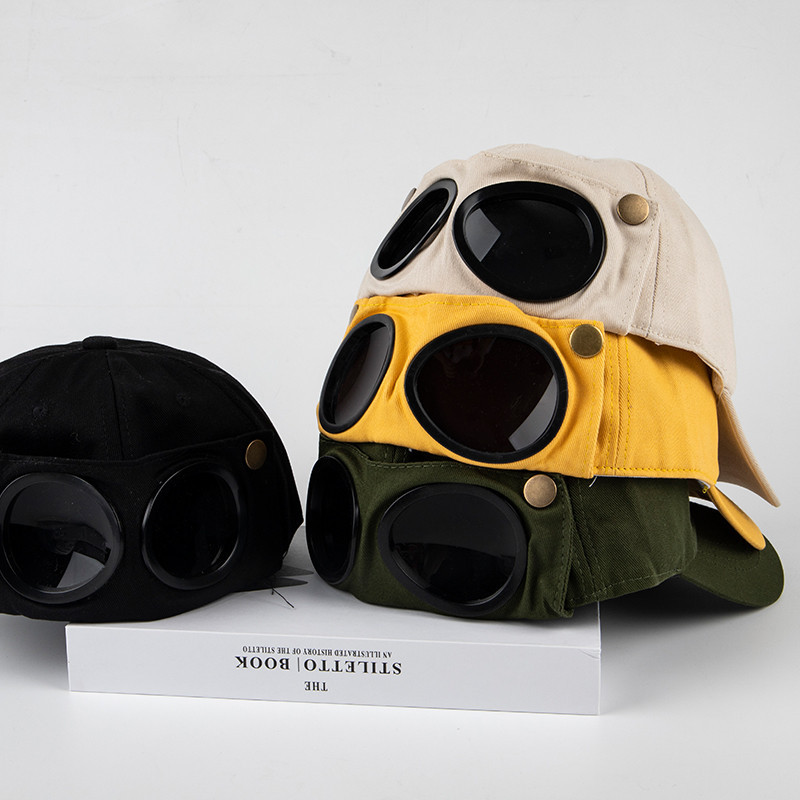 New Aviator Hat Summer Personality Glasses Baseball Cap Female Unisex Sunglasses Cap Male Cap Baseba