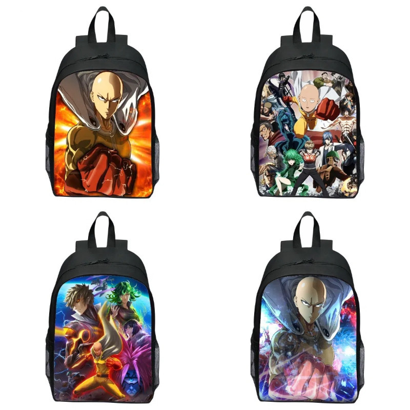 เด็กพิมพ์ ONE PUNCH - MAN กระเป๋านักเรียนการ์ตูนกระเป๋าเป้สะพายหลังสบายกระเป๋านักเรียนระบายอากาศ