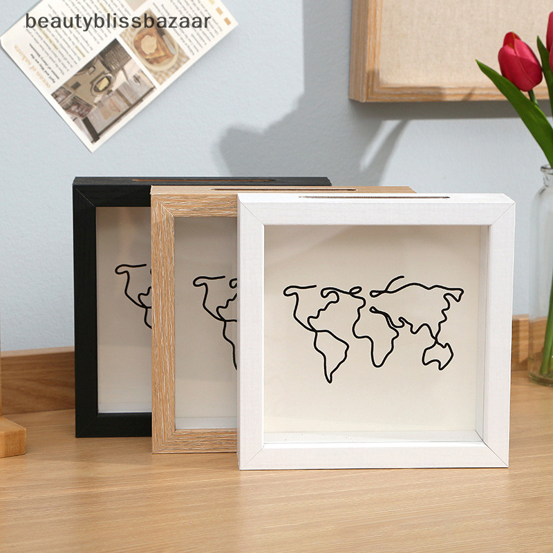 [beautyblissbazaar] Adventure Archive Boxes Travel Ticket Shadow Box With Slot Memory Boxes Keepsakes Money Ticket Holder Storage Frame Holder [TH]