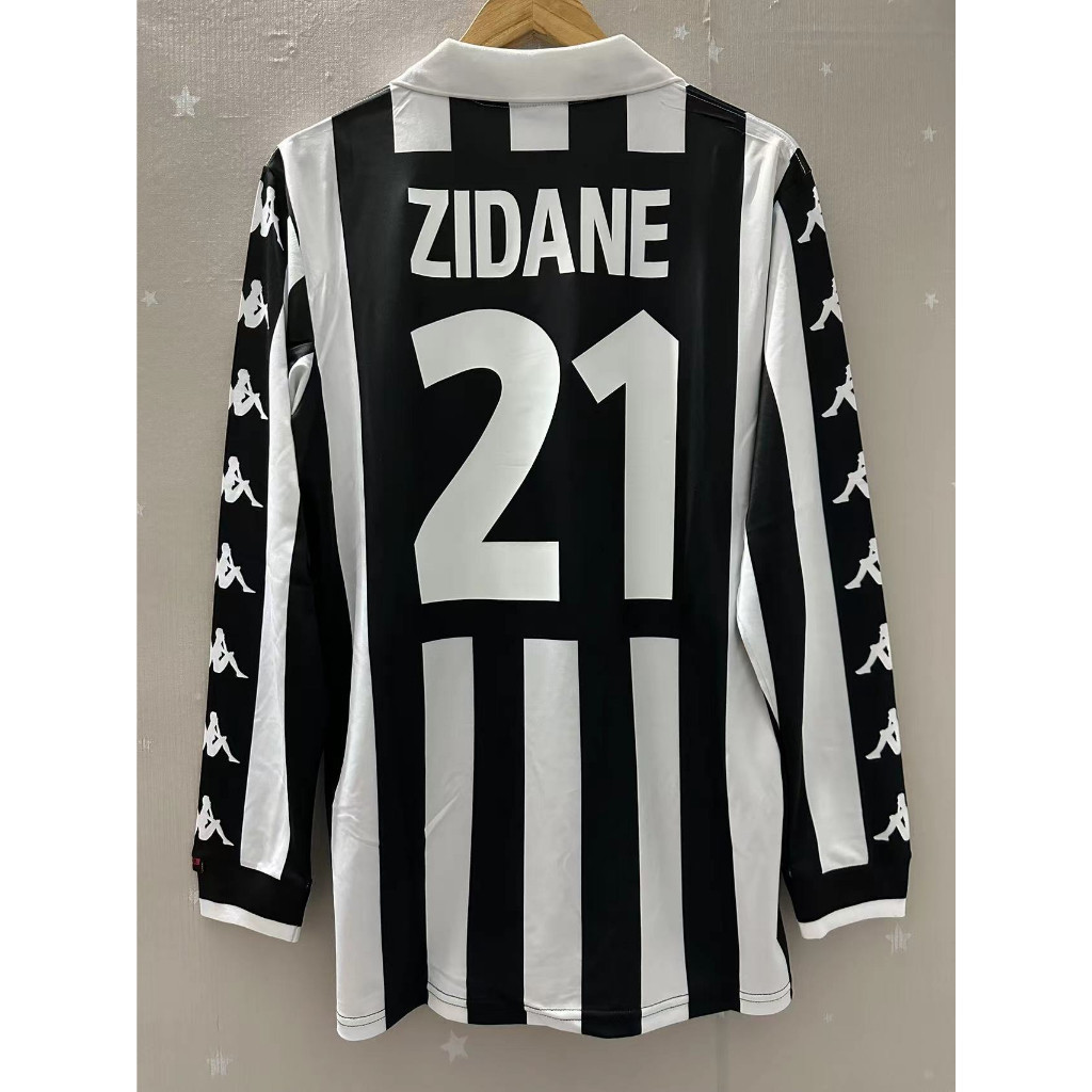 1999-2000 Juventus Home แขนยาวคุณภาพสูง Retro Custom เสื้อฟุตบอล DEL PIERO ZIDANE