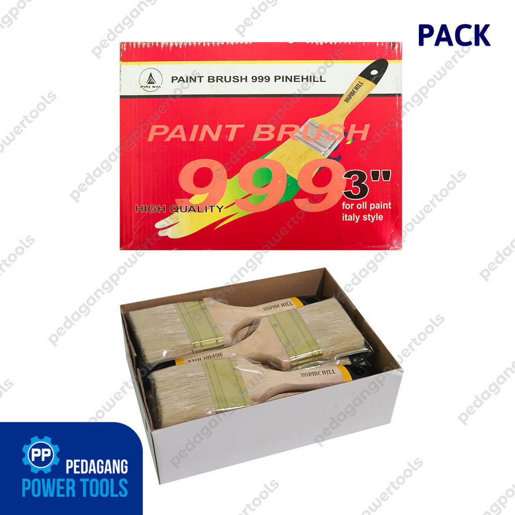 PINEHILL 1 โหล 12 ชิ้น PH-999 3" แปรงทาสีผนัง ด้ามไม้ แปรงทาสี Koas Kwas