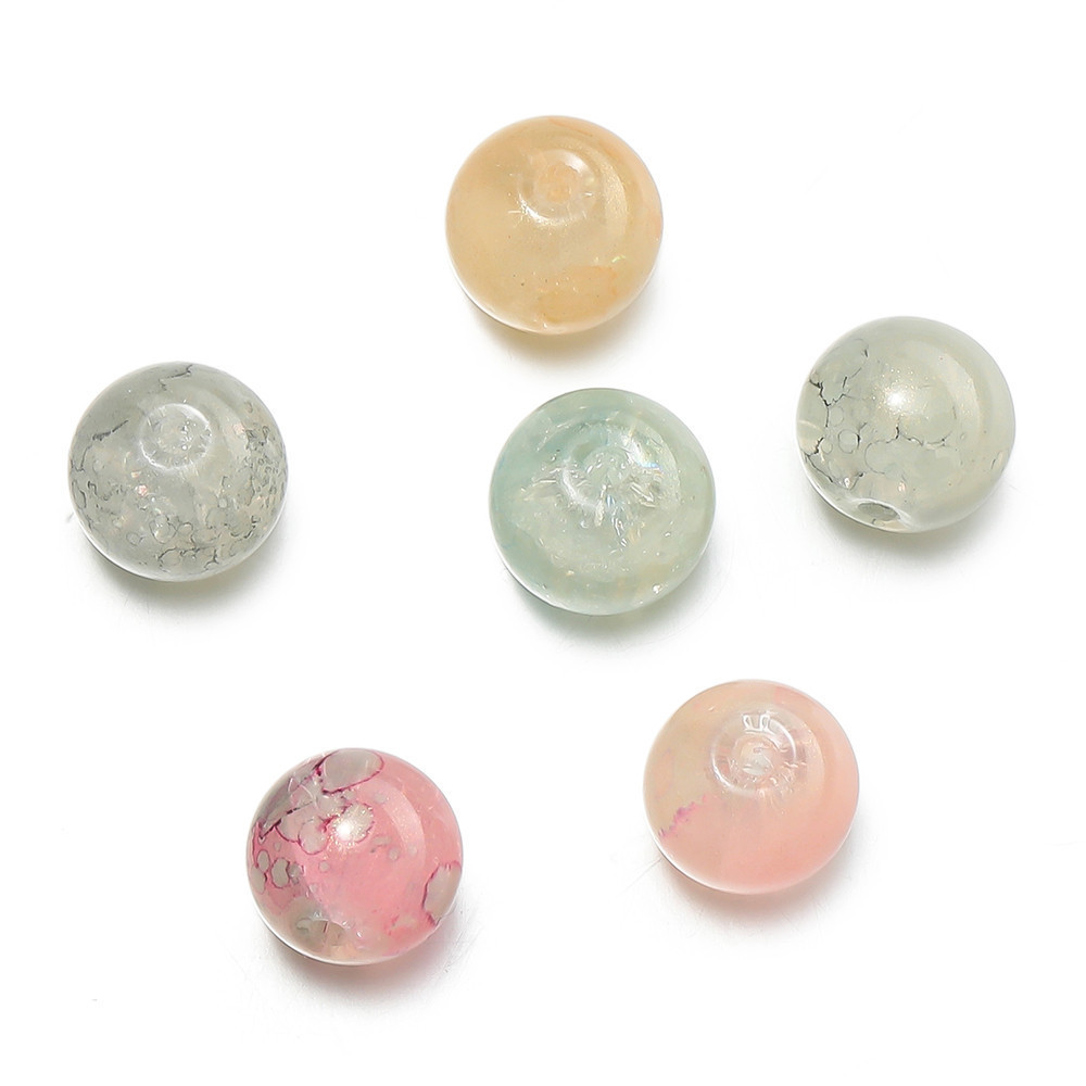 St. kunkka 20-50 ชิ้นลูกปัดแก้ว 10 มิลลิเมตรรอยเปื้อนลูกปัดดอกไม้สําหรับเครื่องประดับ DIY ทําสร้อยคอสร้อยข้อมือ - รูปที่ 4