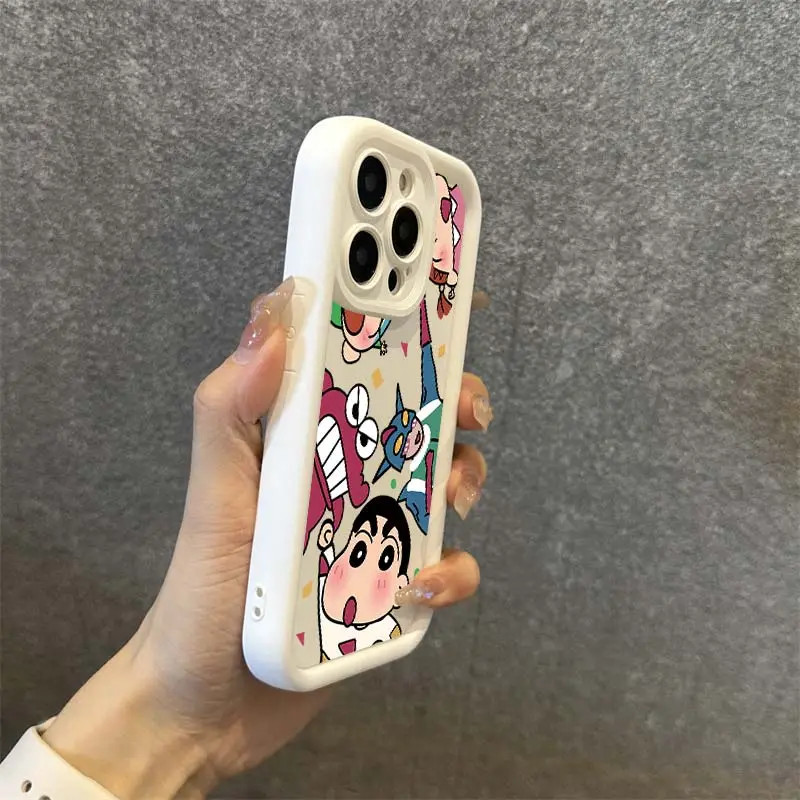 Iphone 15 14 13 12 11 Pro MAX X XR XS MAX 7 8 Plus Crayon Shin chan ซิลิโคนห่อเต็มเคสโทรศัพท์ป้องกันการตกปกอ่อน