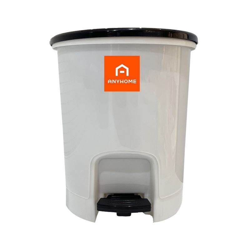 ANYHOME ถังขยะแบบเหยียบ 6 ลิตร No.541 สีขาว+ฝาดำ