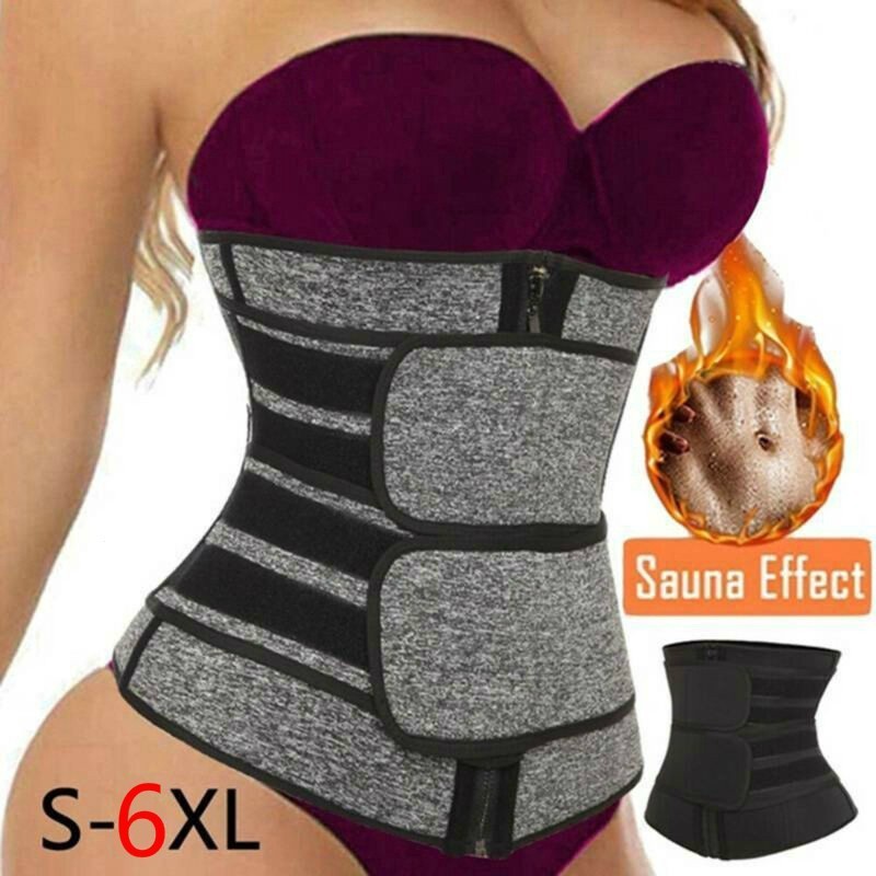 ชีวิตฟรีร้อนเหงื่อเอวเทรนเนอร์slimmer Trimmer Zipเข็มขัดBody Shaperลดน้ําหนักออกกําลังกายเข็มขัดPlusขนาดรัดตัว