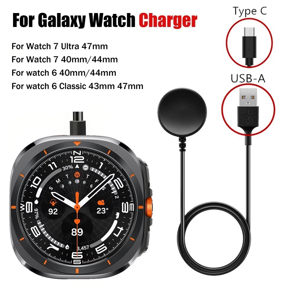 Usb Type C PD สายเครื่องชาร์จแม่เหล็กสําหรับ Samsung Galaxy Watch 7 Ultra/6/5/Pro/4/3 41 มม.45 มม.Active 2 40 มม.44 มม.Watch6 คลาสสิก 43 มม.47 มม.42 มม.46 มม.