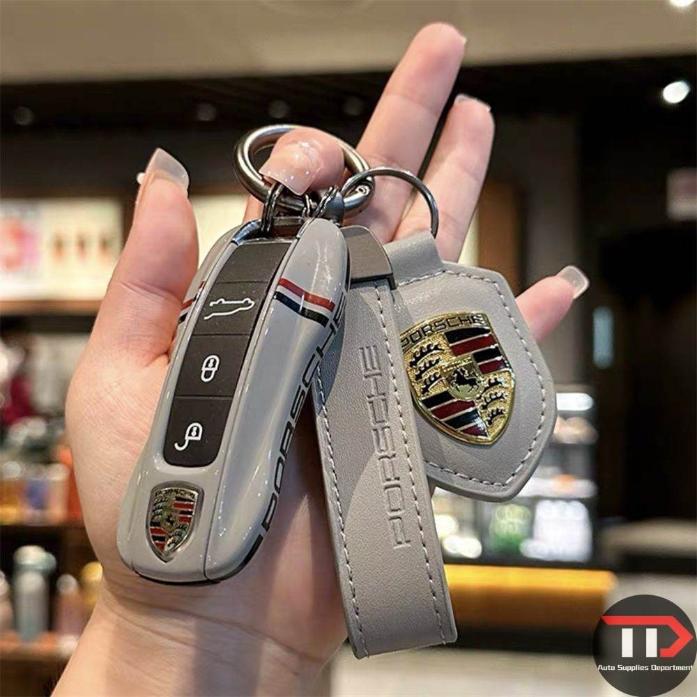 [คลังสินค้าพร้อม]ที่ใส่กุญแจรถยนต์สําหรับ Porsche Cayenne Macan718 Paramela 911Taycan Key Case Fob Bag