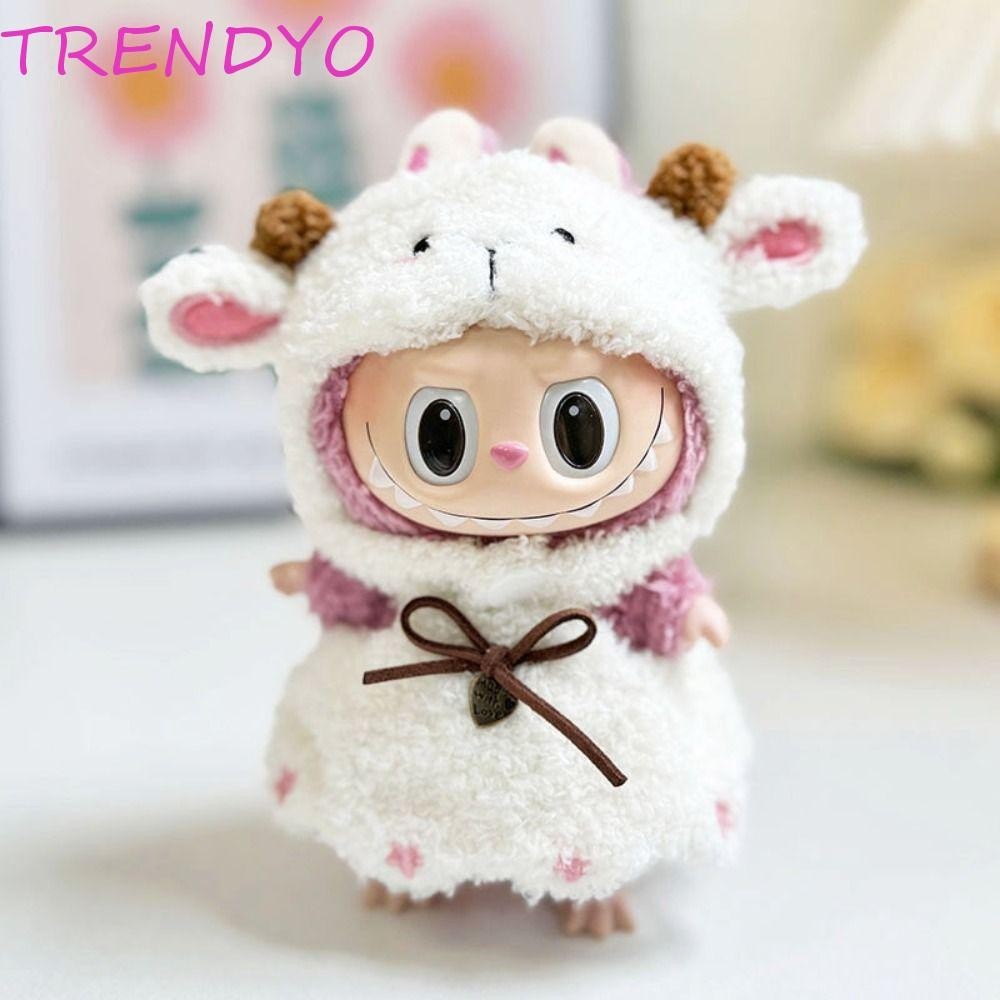 Trendyo Labubu Time เสื้อผ้า, Sheep Strap Pants Green Coat 17 ซม.ผ้าฝ้ายตุ๊กตาเสื้อผ้า, Trim อุปกรณ์ของเล่นน่ารักแฟชั่น Labubu ตุ๊กตาเสื้อผ้าเด็กผู้หญิงของเล่น