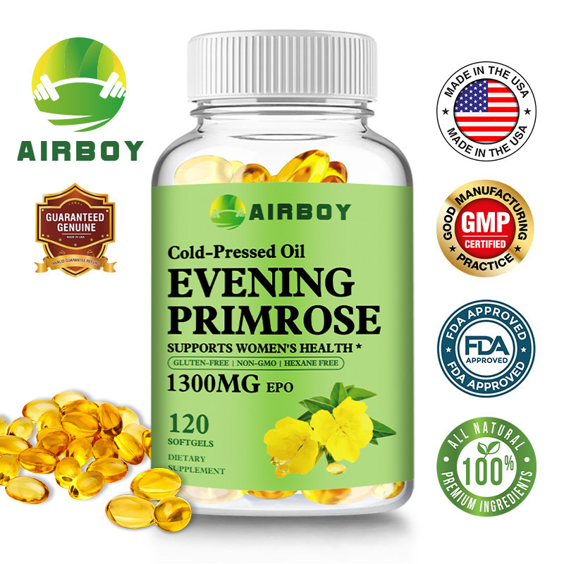 อีฟนิ่งพริมโรส (1300 มก.) ซอฟท์เจล ส่งเสริมการผลิตเซลล์เลือดแดง ส่งเสริมสุขภาพผิวและสุขภาพของผู้หญิงไม่ใช่จีเอ็มโอ