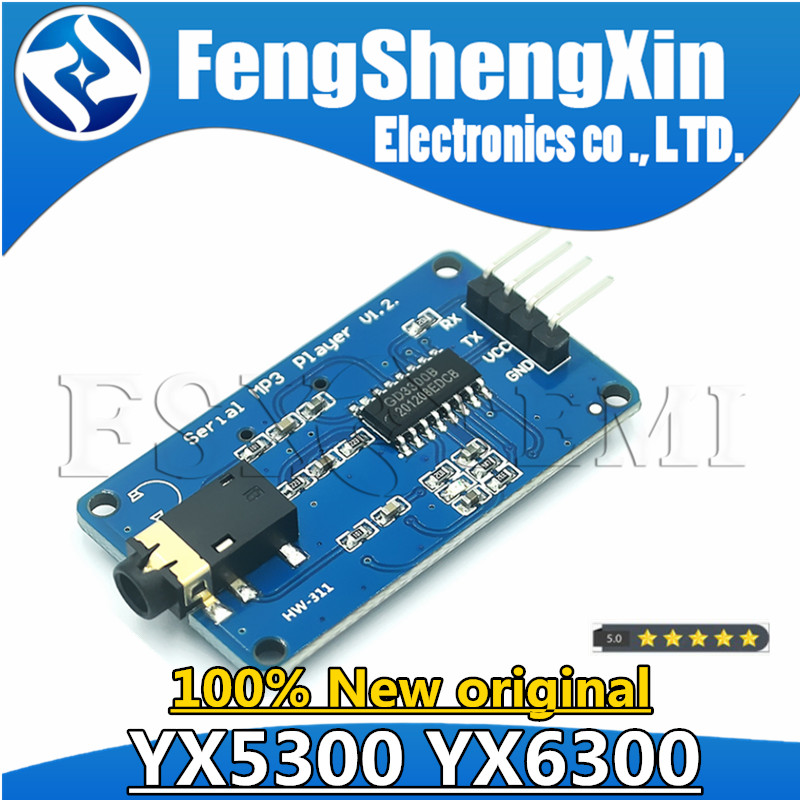 Yx6300 YX5300 UART ควบคุมโมดูลอนุกรม MP3 เครื่องเล่นเพลงโมดูลสําหรับ Arduino/AVR/ARM/PIC CF Micro SD