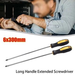PEARLTH 1/2 ชิ้นไขควงด้ามยาว, Magnetlc ที่จับยางขยายไขควง, Slotted Cross Head 6x300 มม.คู่มืออเนกประสงค์สกรูไดร์เวอร์
