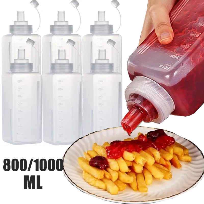 800/1000มล ซอสความจุขนาดใหญ่ขวดน้ํามันมะกอก/เครื่องจ่ายเครื่องปรุงขวดบีบ/ขวดใส่เครื่องปรุงบีบขนาดใหญ่
