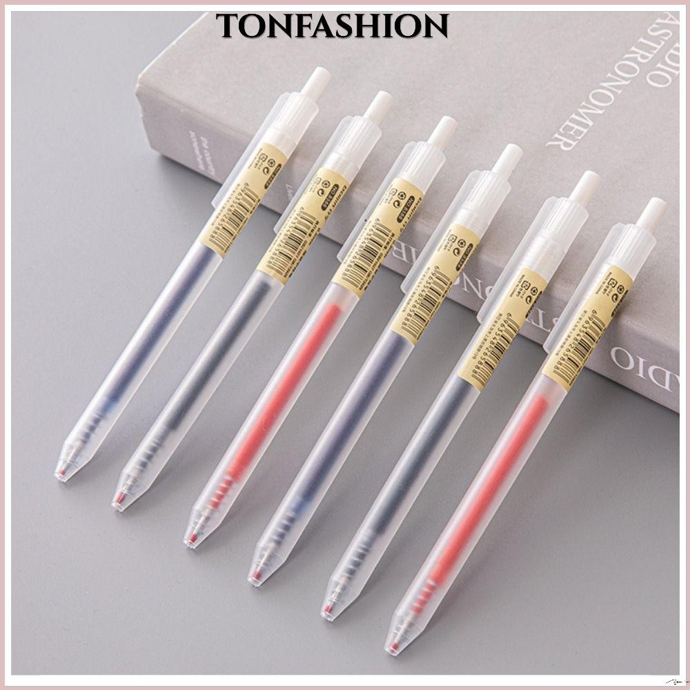 Tonfashion ปากกาเจล หมึกสีดํา/น้ําเงิน/แดง 0.5 มม. ปลายปากกา ปากกาเป็นกลาง สิ่งสกปรกแห้งเร็ว ชนิดกด ปากกาลายเซ็น สํานักงานโรงเรียน