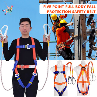 OO เข็มขัดเซฟตี้ เซตตี้ตะขอคู่ สายรัดนิรภัย เชือ 2เมตร สายรั…