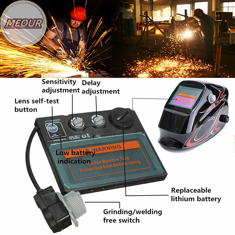 Meour Auto Solar Darkening TIG เชื่อมหมวกกันน็อคเลนส์หน้ากากแว่นตาอัตโนมัติกรอง ไทย