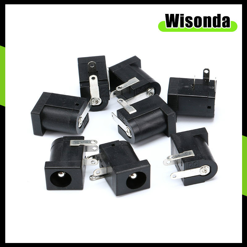 10 ชิ้น/ล็อต DC-005 สีดํา DC Power Jack socket Connector DC005 5.5*2.1 มม. 5.5*2.5 2.1 ซ็อกเก็ตรอบเข็ม