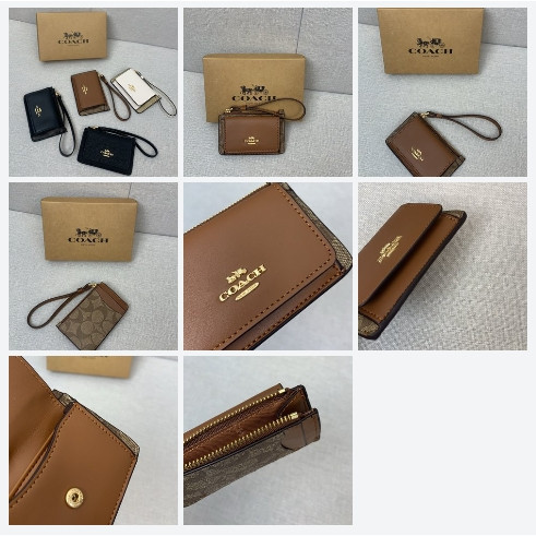 กระเป๋าสตางค์ใหม่ผู้หญิงกระเป๋าใส่เหรียญ CP435 CP433 Corner Zip Wristlet Women Short Coin Purse