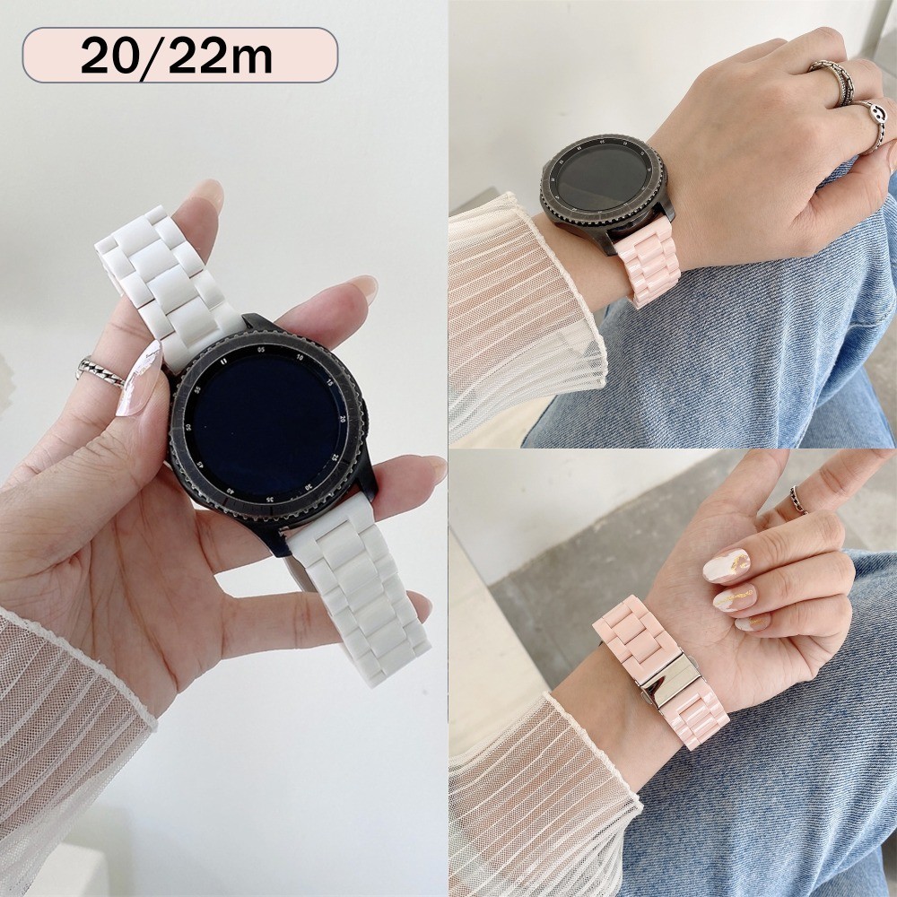 SAMSUNG 20/22 มม.กันน้ําปรับสร้อยข้อมือสําหรับSamsung Galaxy Watch 7/6/5/4 40 มม./44 มม.Active 2 เกียร์S3 สายเรซินสําหรับHuawei GT4/3/2 band Manและผู้หญิง