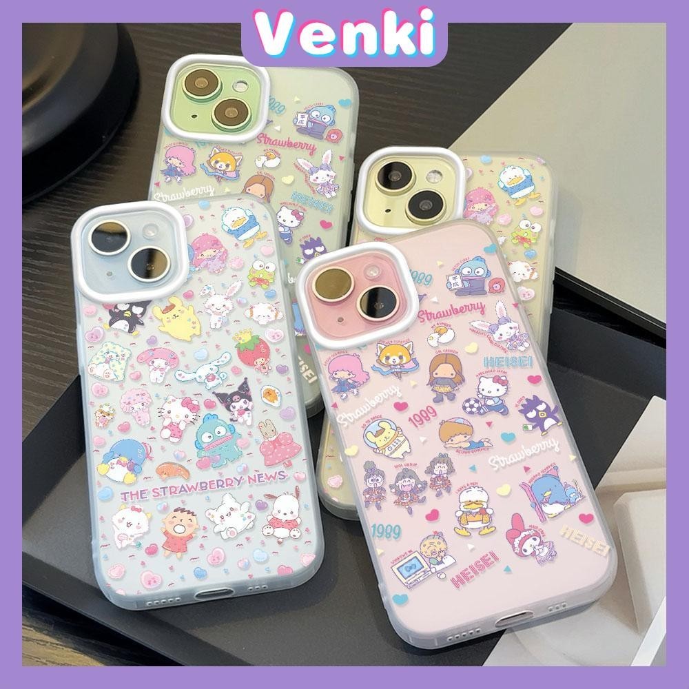 Venki - เคสใส iPhone15 11 Pro Max iPhone เคสใสด้านป้องกันรอยนิ้วมือ TPU นิ่ม สำหรับ iPhone15 11 Pro Max ตัวการ์ตูนสีสันสดใสน่ารัก Compatible With iPhone14 13 12 Pro max XS XR 7 8 Plus