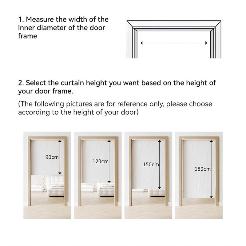 แนะนำ ผ้าม่าน ผ้าม่านประตูแบบราว, ขนาดและลวดลายที่กำหนดเอง, พร้อมราวยืดหดได้ ผ้าม่านประตูแบบเวลโคร ติดเองและไม่ต้องเจาะ สำหรับห้องครัว ห้องนั่งเล่น ห้องนอน ป้องกันความเป็นส่วนตัว*- ราคาพิเศษ มีเก็บเงินปลายทาง