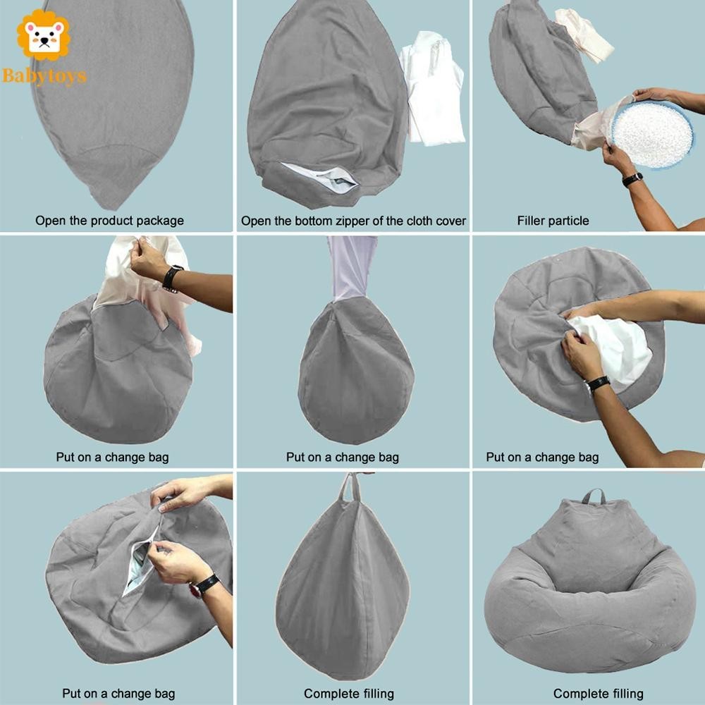(ไม่มีการเติม) บีนแบ็ค โซฟาเดี่ยว นุ่ม สบาย ไซซ์ Silencer Beanbag โซฟา รุ่นมูจิ ซฟาเม็ดโฟม ทรงหยดน้ำ บีนแบก Bean bag ถุงถั่ว เบาะ สำหรับห้องนอน ห้องนั่งเล่น รุ่นหยดน้ำผ้า 沙发套 ราคา ถูกที่สุด ดีลบีเคเค แกลเลอรีภาพที่ 9