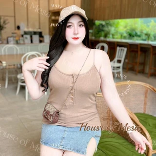 Plussize Top เสื้อสายเดี่ยวกระดุมหน้า อก38 ถึง 60 เสื้อสาวอวบ