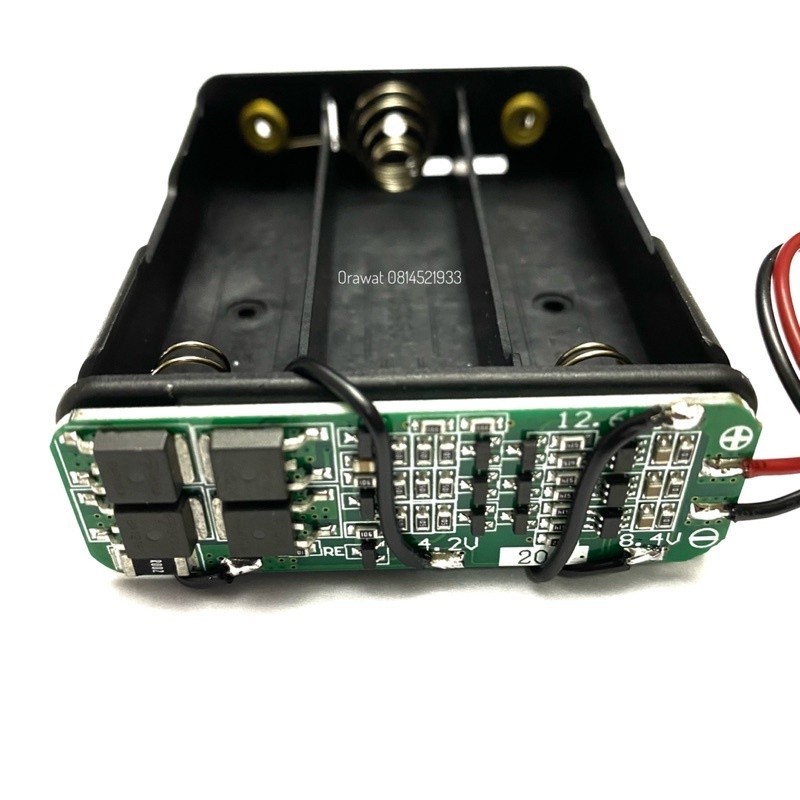 ที่ชาร์จถ่าน รางถ่าน 18650 พร้อม BMS 3S 20A 11.1V - 12.6V เอาไปใส่ถ่านใช้งานได้เลย