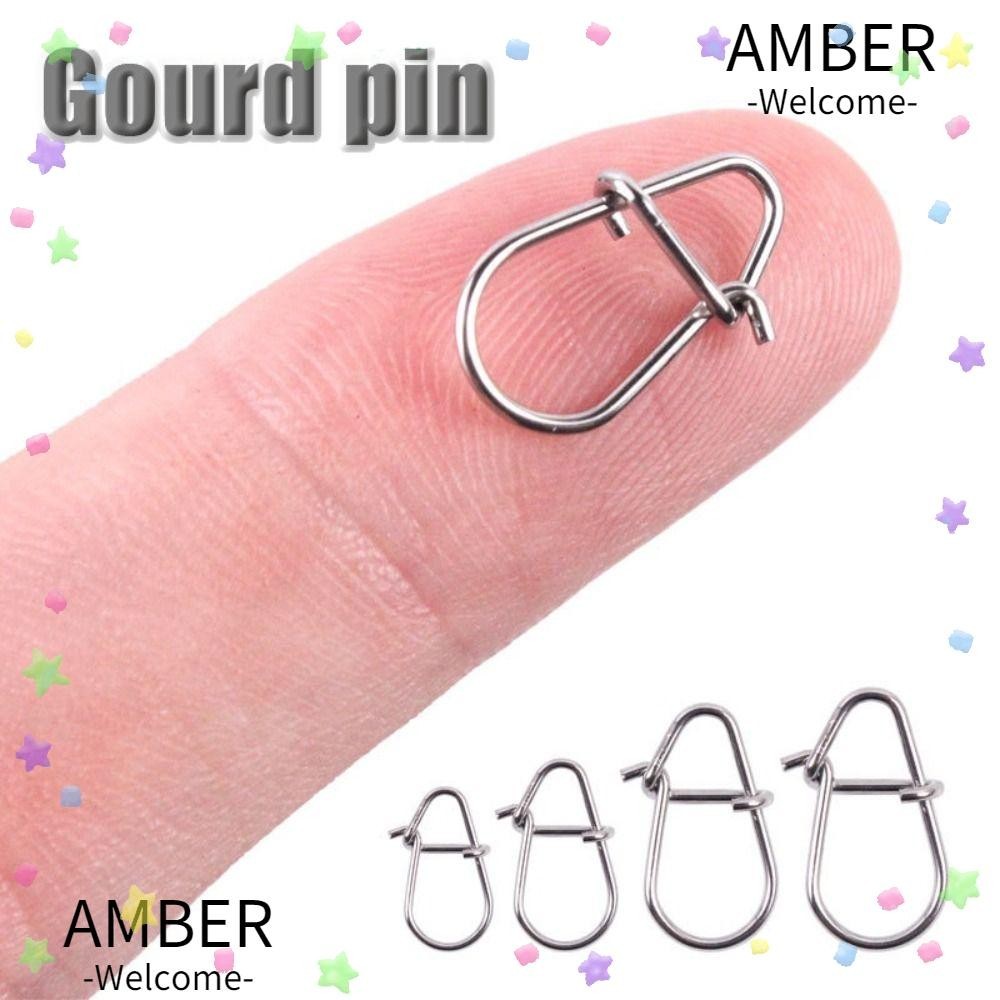 Amber 100 ชิ ้ นตกปลาแขวน Snap, Silver สแตนเลส Barrel Swivel, Lure Connector
