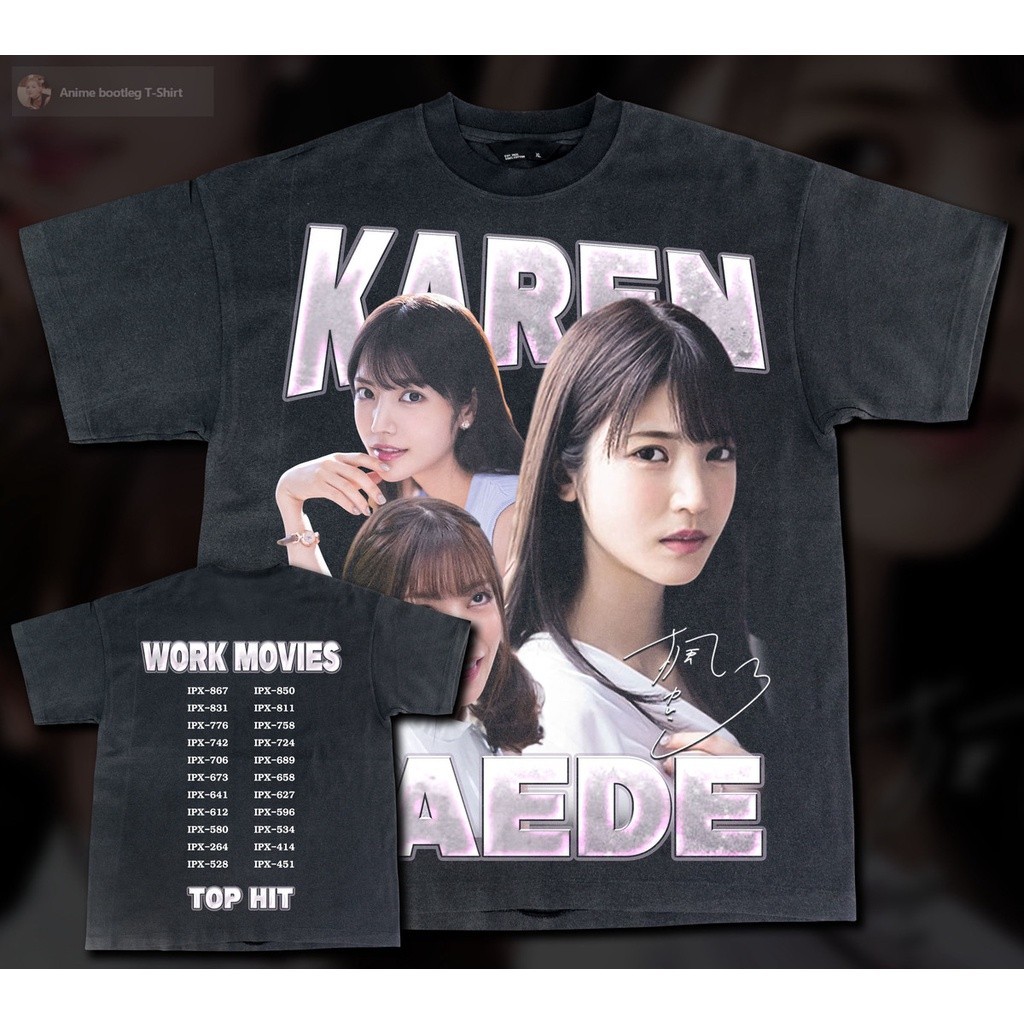 【จัดส่งที่รวดเร็วในสต็อก】 เสื้อยืดผ้าฝ้ายเสื้อยืดผ้าฝ้าย karen kaede - Bootleg T-Shirt cotton t-shir