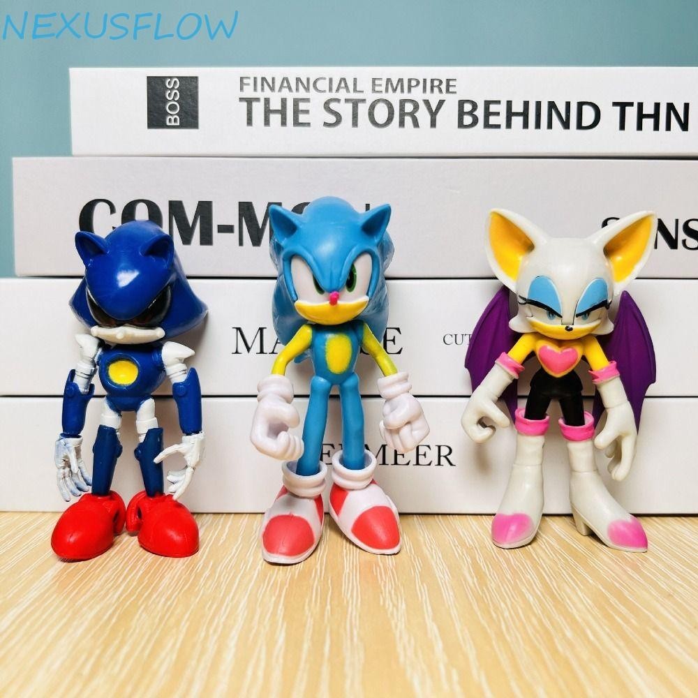 Nexusflow 6 ชิ้น/เซ็ต Sonic PVC ตัวอักษรของเล่น, Sonic เครื่องประดับ Sonic Action Figure Sonic Hedgehog ของเล่น, ตุ๊กตาเม่นตุ๊กตา 11 ซม. PVC Sonic ตุ๊กตาสะสมของเล่นเด็ก