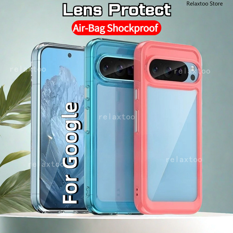 Clear Acrylic Shockproof Casing For Google Pixel9 Pixel 9 Pro XL 5G Pixel 8 7 Pro 7A 8A 9Pro 8Pro 7Pro Pixel7a Pixel8a Pixel8Pro Pixel9Pro XL 5G Slim Transparent Soft TPU Silicone Phone Case Anti Drop Camera Protect Hard Back Cover