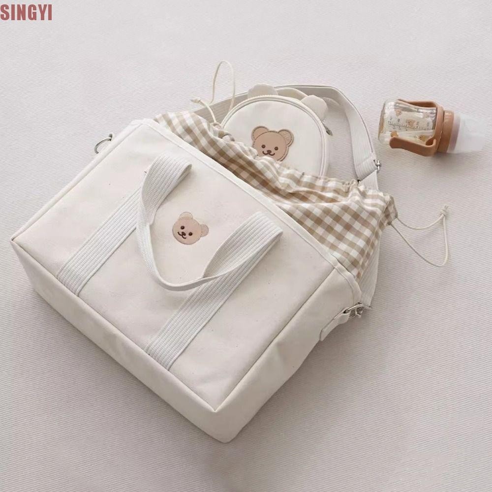 Singyi Drawstring กระเป๋าผ้าอ้อมเด็ก,ขนาดใหญ่ความจุ Mommy Maternity Packs, รถเข็นเด็กกระเป๋าถือมัลติฟังก์ชั่นผ้าใบ Baby Stuff กระเป๋าผ้าอ้อม Baby Care