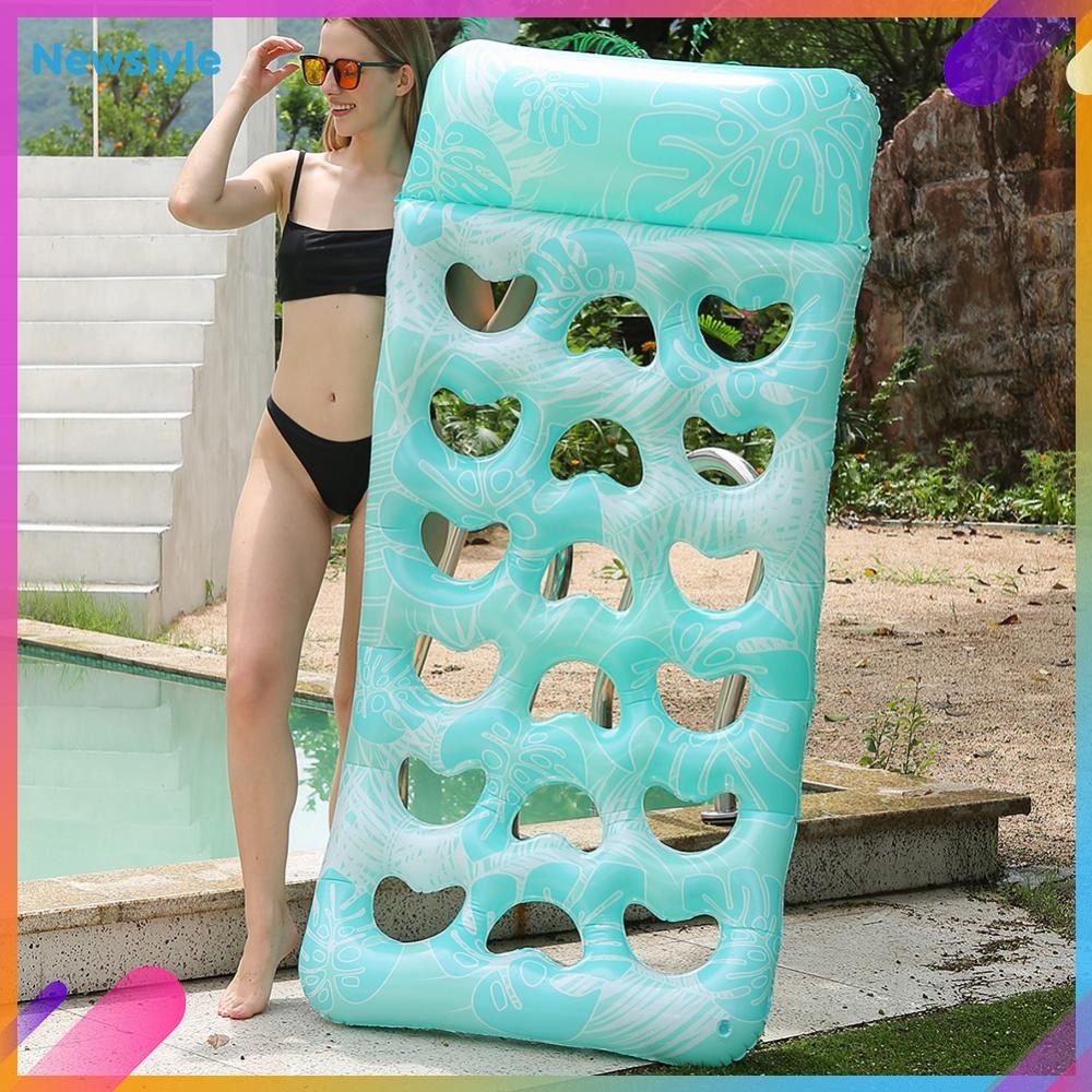 จัดส่งจากกรุงเทพ🚚เตียงลอยน้ําพอง Inflatable Water Sleeping Bed ที่นอนลมสระว่ายน้ําพีวีซี PVC Floating Lounger ที่นอนสระว่ายน้ําแบบพับได้ที่นอน แบบพกพาสําหรับชายหาดทะเลสาบ - รูปที่ 4