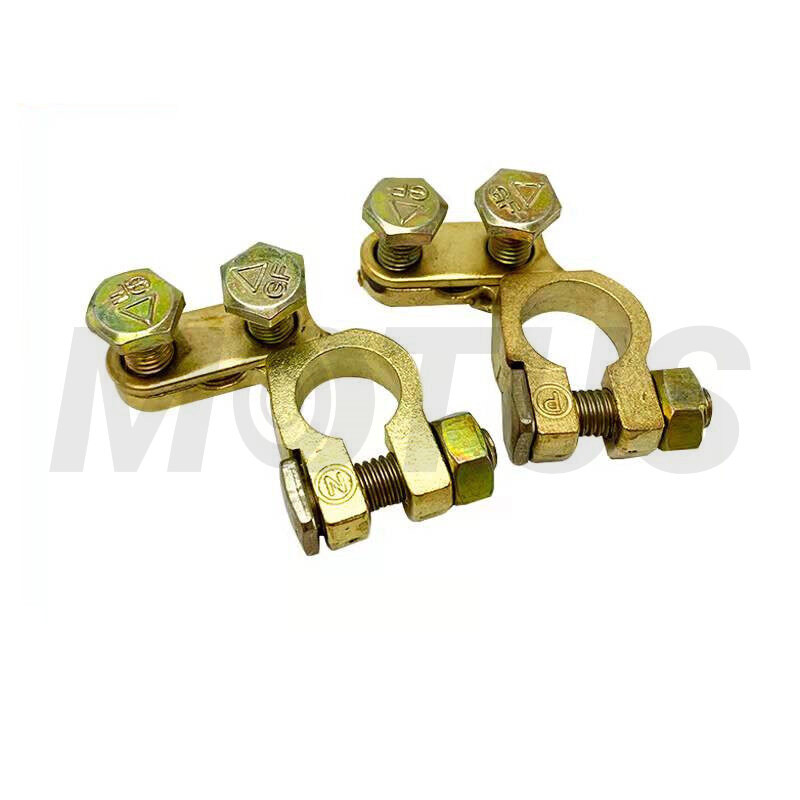 MOTUS ขั้วแบต ขั้วแบตเตอรี่ทองเหลือง ขั้วบวก ขั้วลบ ขั้วแบตเตอรี่รถยนต์ และยางครอบขั้ว ขายเป็นคู่